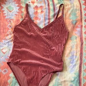 Velvet Striped Bodysuit
